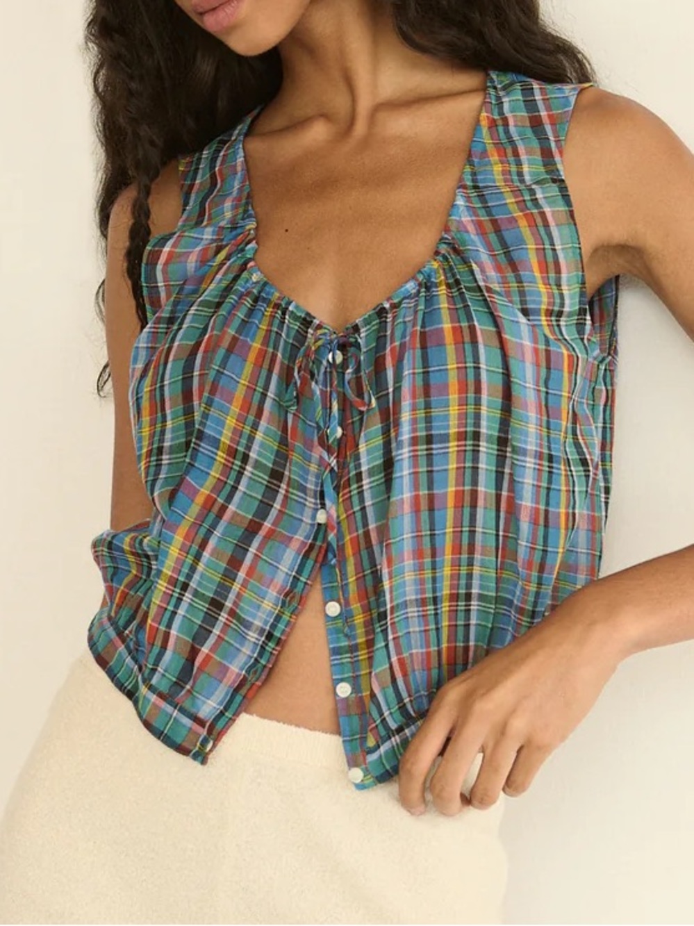 Doen Theo Top in Alderbrook Plaid XS